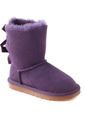 UGG Kids Purple Shearling Bow Back Boot